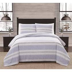 London Fog Plaid Flannel Collection Bedspread Blue (264.2x228.6)