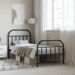 vidaXL Metal Bed Frame without Mattress 90x190 cm Black