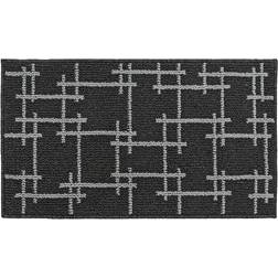 JVL Vector Machine Washable Doormat, 40X70Cm Black