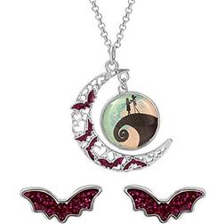 Disney nightmare before christmas girls' fashion stud and pendant set