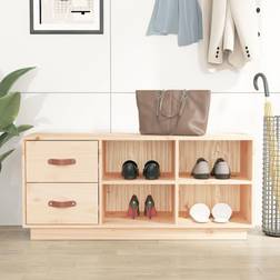 vidaXL 100x34x45 massiv furu Sittbänk
