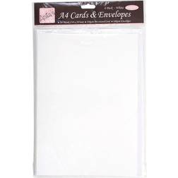 Docrafts a4 cards/envelopes white pack of 4