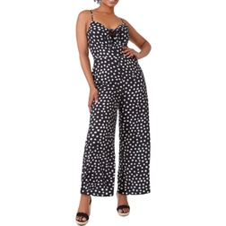 Roman Petite Full Length Polka Dot Jumpsuit - Black