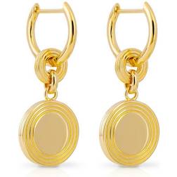 Beginnings Statement Gold Plated Disc Assembled Hoop E6256