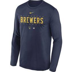 Nike Milwaukee Brewers Authentic Collection Legend Long Sleeve T-Shirt Navy Navy