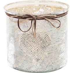 Hill Interiors Mercury Hammered Heart Large Candle Holder