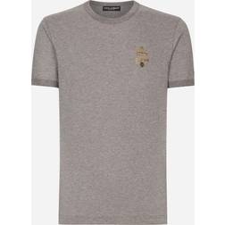 Dolce & Gabbana Cotton T-shirt with embroidery melange_grey