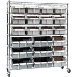 Seville Classics 7-Tier Extra-Large Commercial 21 Bin NSF-Certified Rack Silver