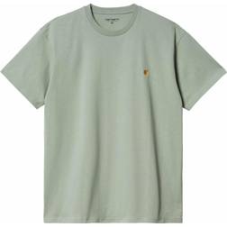 Carhartt Wip Mens Glassy Teal Gold Chase Brand-embroidered Cotton-jersey T-shirt