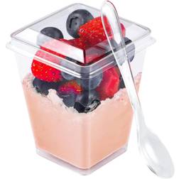 Easercy Plastic Cups Dessert with Lids Parfait 150pcs