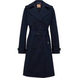 HUGO BOSS Dobbeltradet Trenchcoat Med Bælte Med Spænde