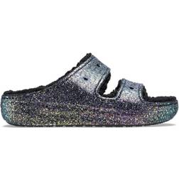Crocs Classic Glitter Cozzzy Sandal - Black/Multi