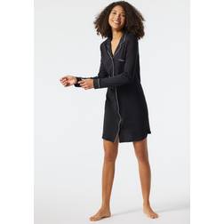 Schiesser Contemporary Nightwear Sleep Shirt Black