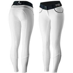 Horze Pantalones de Montar con Asiento Completo de Silicona para Mujer Nordic Performance WH/AB