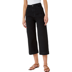 Roman Wide Leg Stretch Denim Culottes - Black