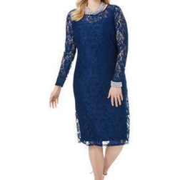 Jessica London Lace Shift Dress Plus Size - Evening Blue