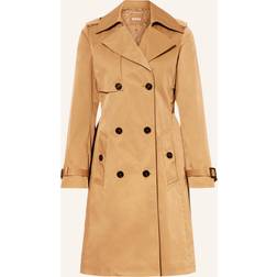 HUGO BOSS Double-Breasted Trench Coat With Buckled Belt - Beige
