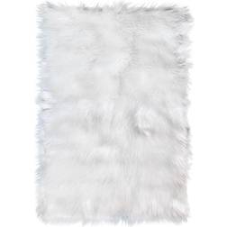 Super Area Rugs Serene Silky Faux Fur White 36x60"