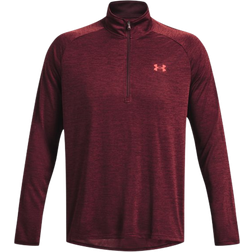 Under Armour Men's UA Tech ½ Zip Long Sleeve Top - Dark Maroon/Cordova Red