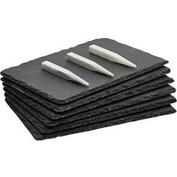 Juvale Set of 6 Mini Slate Charcuterie Chalk Cheese Board