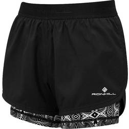 Ronhill Life Twin Shorts Women's - Black/Mono MagicEye