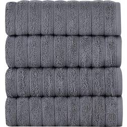 Classic Turkish Towels Luxury Ribbed Guest Towel Grey (81.3x50.8cm)