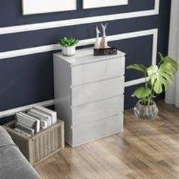 Homcom Bedroom High Gloss White Commode 55x80cm