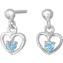 Nordahl Andersen Kids Jewellery Øreringe sølv blå zirkonia