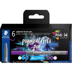 Staedtler Brush pen Pigment Arts ass blå/violet 6