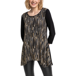 Roman Print Hanky Hem Tunic - Gold