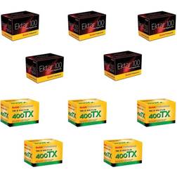 Kodak 5x Ektar 100 Color Negative Film 35mm 36 With 5x Tri-X Pan 400