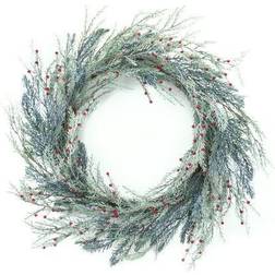 Melrose Red Pine Berry Artificial Christmas Wreath 20.25-Inch Decoration