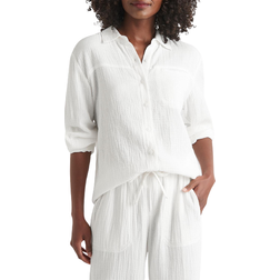 Splendid Kit Gauze Button Down Shirt - White