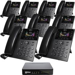 XBLUE QB1 14-Line Corded Conference Telephone System Bundle, Black qb1-ip8g-4x9 Black