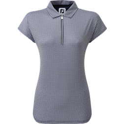 FootJoy Houndstooth Lisle Dame Poloshirt Navy