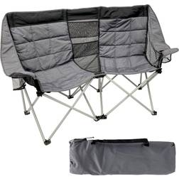 Heavy duty oversized camping rv chair folds easily and is padded black grey