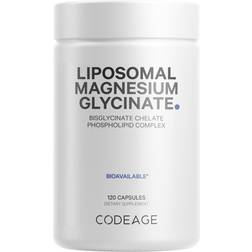 Codeage Liposomal Magnesium Bisglycinate Mineral Supplement, BioMag Phospholipids 120