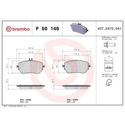 Brembo Bremsbelagsatz, Scheibenbremse Vorderachse P