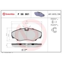 Brembo Bremsbelagsatz, Scheibenbremse Vorderachse P