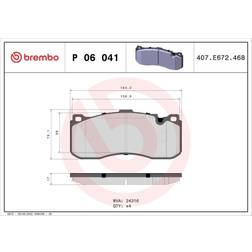 Brembo Bremsbelagsatz, Scheibenbremse Vorderachse P 06 041