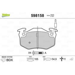 Valeo Bremsbelagsatz, Scheibenbremse Hinterachse 598158