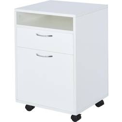 Homcom Rolling White Small Table 15.7x15.7"