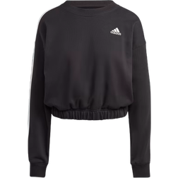 adidas Essentials 3-Stripes Crop Sweatshirt - Black/White