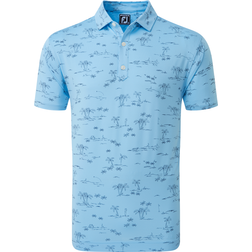 FootJoy Tropic Golf Print Herre Poloshirt T Blu/Nvy