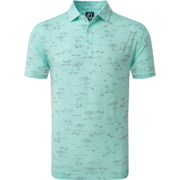 FootJoy Tropic Golf Print Herre Poloshirt Sur/Lav