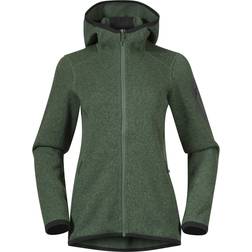 Bergans Kamphaug Knitted Hoodie Women - Dark Jade Green