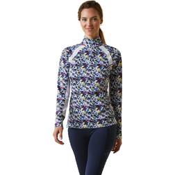Ariat Sunstopper 2.0 1/4 Lynlås Basisbluse - Camo Blue