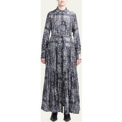 GOLDEN GOOSE Bandana Print Long Sleeve Twill Maxi Dress