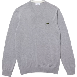 Lacoste Men's V-neck Sweater - Grey Chine