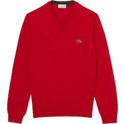 Lacoste Men's V-neck Sweater - Red